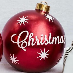 パーティーの装飾クリスマス飾りボール60cm屋外の膨脹可能なポリ塩化ビニールの休日の雰囲気印刷のおもちゃ