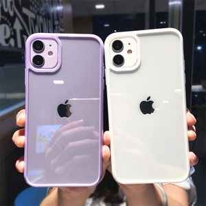 iPhone 13 Pro Max 12 Mini 11 XR 8 Plusのためのゼリーカラーフレーム耐衝撃カバー電話ケース