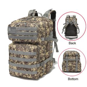 Outdoor Bags 40L 3P Large Capacity Army Tactical Backpacks Camping Hunting Waterproof 900D Oxford Cloth Rucksack With MOLLE System