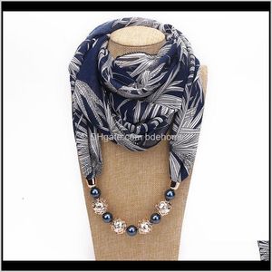 Hats, Scarves & Gloves Fashion Drop Delivery 2021 Winter Women Solid Jewelry Pendant Chiffon Pearl Shawls And Wraps Soft Female Aessories Sil