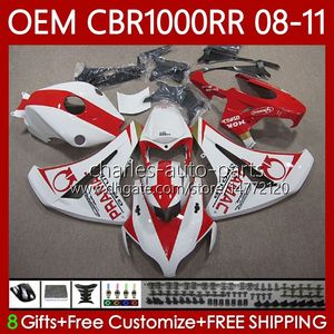 Corpo dell'OEM per Honda Fairings CBR 1000 CBR1000 RR cc 2008-11 60No.160 CBR bianco rosso 1000RR CBR1000RR 08 09 10 11 CBR-1000 1000CC 2009 2009 2010 2010 Lavoro di iniezione 2010