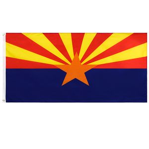Arizona Flag FREEShipping Direct factory wholesale 3x5Fts 90x150cm The Valentine State Banner USA For Indoor Outdoor Hanging Decoration
