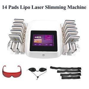 14 pads lipolyser lipolaser Equipamento de emagrecimento portátil laser máquina de beleza laser com 10 grandes e 4 pequenas