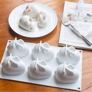 Ciasto Dekorowanie Formy Silikonowe 3D Królik Bunny Pieczenia Deserowy MOUSSE 210423