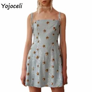 Yojoceli bling sequins star dres party club bow mini elegant cool rem 210609