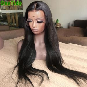 Wholesale t part closure wig resale online - Lace Wigs PrePlucked Inch Bone Straight Human Hair Wig Brazilian For Women Front T Part Closure Frontal
