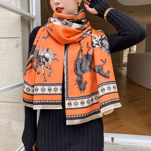 Classic Winter Elegant Cashmere Scarf for women, Versatile Warm Jacquard Short TAssel air Conditioning office shawl 180*65cm MO09