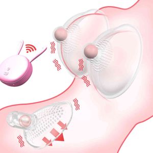 NXY Pump Leksaker Bröstnippel Sug Trådlös Elektrisk Remote Kön för Kvinnor Stimulering Licking Clitoral Vibrator Masturbator 1126