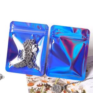 Fashion Zipper lock Bags Pouches Cosmetic Plastic Laser Iridescent Bags Holographic Makeup Hologram Zipper Bag