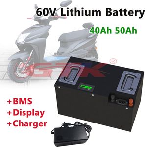 Pacco batteria al litio con cassa in acciaio 60V 40Ah 50Ah con BMS 60A per decespugliatore elettrico per motoInvece del caricabatterie al piombo-acido + 5A