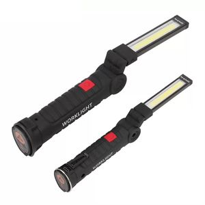 2022 Ny bärbar COB-ficklampa Torch USB Uppladdningsbar LED Arbetslampa Magnetisk COB LANTERA Hängande lampa för utomhuscamping