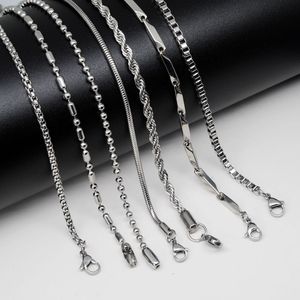 3mm 7 stilar 60cm silverpläterad rostfritt stål länkkedjor kvinnor män flicka choker för hip hop hänge halsband smycken