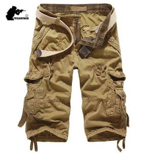Wysokiej jakości męskie spodnie przycięte Czysta bawełniana ponadgabarytowa bawełniana bawełniana bawełniana bawełniana streetwear spodnie Capri Spodnie Mężczyźni Cargo Spodnie H1223