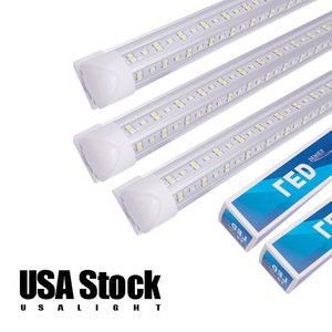 25pcs T8 LED Loja Luminária, Tubo 4FT 72W, Cobertura de Lente Clear, Volto Integrado em V, Lâmpada de Bulbo Integrada, Luz de Luz da Porta, Plug and Play usalight