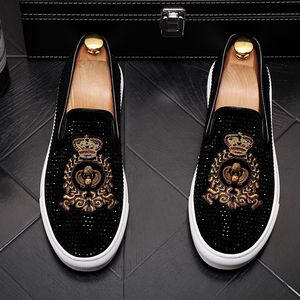 2021 Trend Special Men's shoes Rhinestone Wheat ears embroidery casual Business Breathable platform Footwear