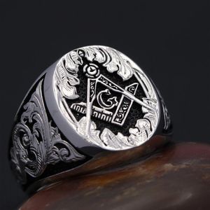 Cluster Rings Masonic Signet Hand Gegraveerde Master Mason Symbol G Templar Vrijmetselarij Sterling Silver Ring