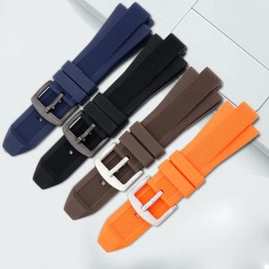 Klockremmar 29*13mm Vattentät silikonarmband med stiftspänne Svart Mörkblå Brun Orange Armband Anpassning 8152