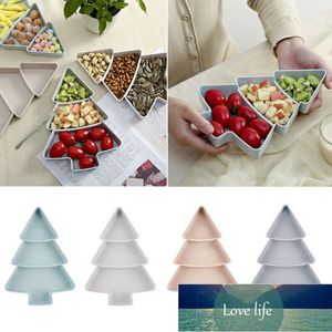 Creative Christmas Tree Fruit Snack Plate Home Plástico Doces Delicio Prato Doce Vegetal Bandeja De Armazenamento Talheres Decorativos Seeds Big Factory Preço Especialista