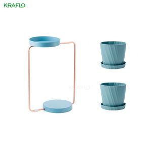Kraflo garden Factory Wholesale fashion Flower pot stand to send imitation ceramic Succulents flowerpots good price