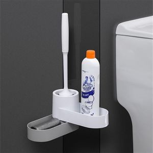 TPR Szczotka Toaletowa Gumowa Gumy z Base Bowl and Holder Ustaw narzędzie do czyszczenia do akcesoriów łazienkowych WC 210423