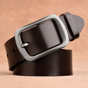 CEXIKA Real Cow Genuine Leather Belt Men Plus Size 120 130 140 150 160 170cm Cowboy Cowskin Pin Buckle Waist Belts for Jeans 220224