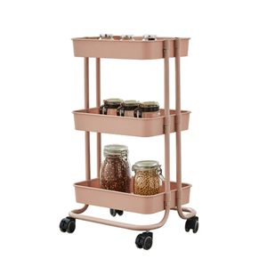 3-Tier Mobile Storage Organizer Vagn Varukorgen Hylla för Kitchen -