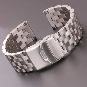 Rostfritt stål Klockrem Armband 18mm 20mm 22mm 24mm Kvinnor Män Solid Metall Borstat Watch Band för Gear S3 Watch Tillbehör H0915