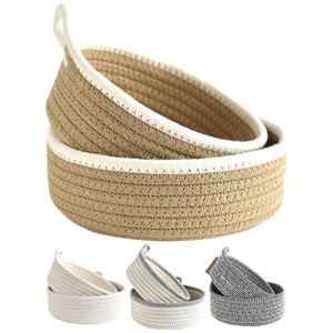 Wholesale small rope basket for sale - Group buy Storage Baskets x Round Small Woven Set Decor Accessories Rope Basket For Nursery Snack