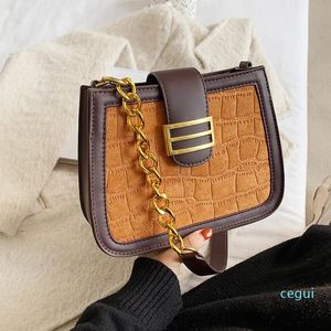 Vergi Vintage Kare Deri Omuz Çantaları Lady Klasik Rahat Çanta Kadınlar Için Kalite Zincir Crossbody Çanta Bolsos Para Mujer Kikbm