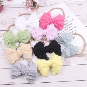 Mode Spitze Bogen Baby Mädchen Stirnband Weiche Elastische Nylon Neugeborenen Haarbänder Kind Infant Hairwraps Diy Zubehör Geburtstag Geschenk 2457 Q2