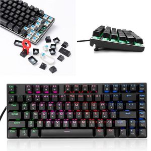 Russische Tastatur, USB, verkabelt, RGB-Hintergrundbeleuchtung, mechanische Tastatur, 81 Tasten, blaue Schalter, Gaming-Tastatur Z88