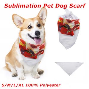 Großhandel! Sublimations-Hundeschal, 100 % Polyester, weiß, blanko, DIY, dreieckiges Haustiertuch, Wärmeübertragung, Katzenhalstuch, Krawatte, A12