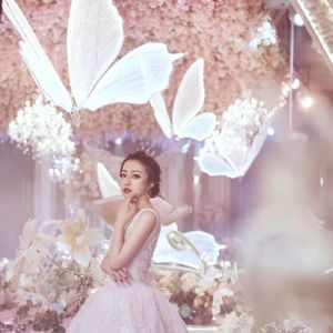 Romantic Wedding Ceiling Decoration Led luminous Butterfly Magic hanging Ornament Props Amazing Glowing Event Road Lead T Station Party Decorations supplies