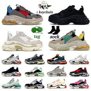 Paris Triple S Men's Women's Casual Designer Shoes Luxury Platform Sports Sneakers For Men Women Oversized Black White Grey Red Bottoms Vintage Boots Tennis Trainers