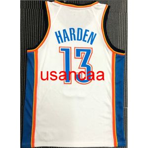 All Bordidery 2 Styles 13# Harden White Basketball Jersey Customize Men's Women Youth Cole