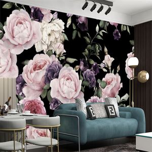 Romantic 3d Floral Wallcovering Wallpaper Flower Mural Modern Home Decor Painting Wallpapers Wall Papers