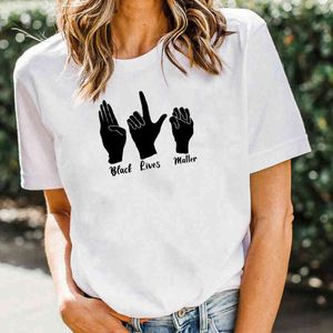 Black Lives Matter Graphic Tee Vintage Racial Equality Casual Street Style Unisex Kobiety T-Shirt Harajuku Hipster Lato Top 210518