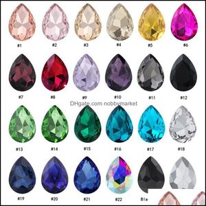 Loose Diamonds Jewelry 50 Pcs 20Mm X 30Mm Glass Clear Red Blue Tear Drop Faceted 22Colors Jewels Wedding Decorations L1523 Delivery 2021 Bze