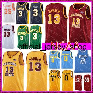 13 Harden NCAA College Jersey High Mens Allen 3 Iverson 0 Westbrook Basketball Jerseys Embroidery s S-XXL