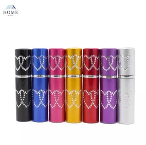 5ml Dawki aluminiowe Atomizer Atomizer Butelki Przenośny Ciekły Kosmetyki Mini Double Heart Spray AlcoChol Pusta butelka WJY591