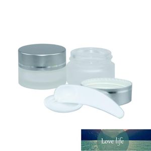 10Pcs 5ml Reusable Frosted Glass Hand Cream Vials Silver Plastic Lid Gifts Cosmetics Empty Bottle Skin Care Products