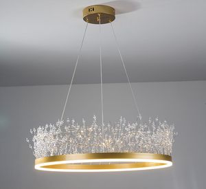 Kreatywna Korona Kryształ Żyrandol Lampa Salon Restauracja LED Fixury Dziewczyna Domy dziecięce Nordic Wiszące Światła