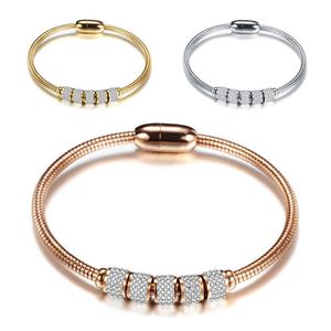 Modyle Fashion Woman Bracelet and Bangles with Magnetic Clasp Women Stainless Steel Bracelet Bangles Jewelry Wholesale Q0719