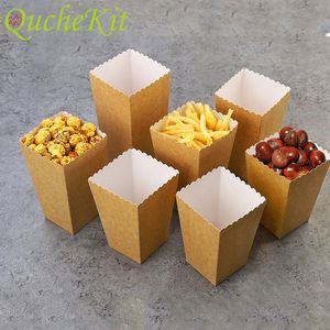 Gift Wrap Kraft Paper Popcorn Box Christmas Kid Birthday Baby Shower Party Wedding Decoration Supplies Candy Bag Food Container