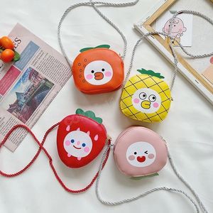 Cute PU Leather Baby Kids Crossbody Bag Lovely Boys Girls' Coin Purse Handbags Cartoon Fruit Children Small Shoulder Bags Wallet