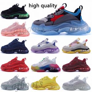 Men Women Designers Triple S Clear Shoes Sole Plataforma Casual Paris 17FW Dad Dad Grande Sneakers Crystal Sports R58Z#