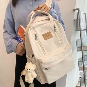 JULYCCINO Multifunction Double Zipper Women Backpack Teenager Girls Laptop Backpack Student Shoulder Bag Korean Style Schoolbag 210922
