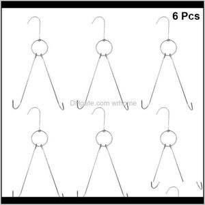 Raylar Depolama Temizlik Organizasyonu Ev Bahçesi6pcs Paslanmaz Çelik Çift Kancalar Kurutma Kızartma Ördek Hook