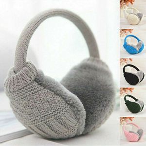 1pc Winter Warm Earmuffs Unisex Knitted Earmuffs Removable Women Mens Ear Warmer Washable Soft Plush Ear Muffs