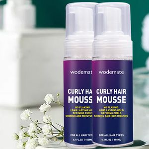 Mousse per capelli ricci Pomate fissative anticrespo Tenuta forte Definisce i capelli Mousse in schiuma 150ml